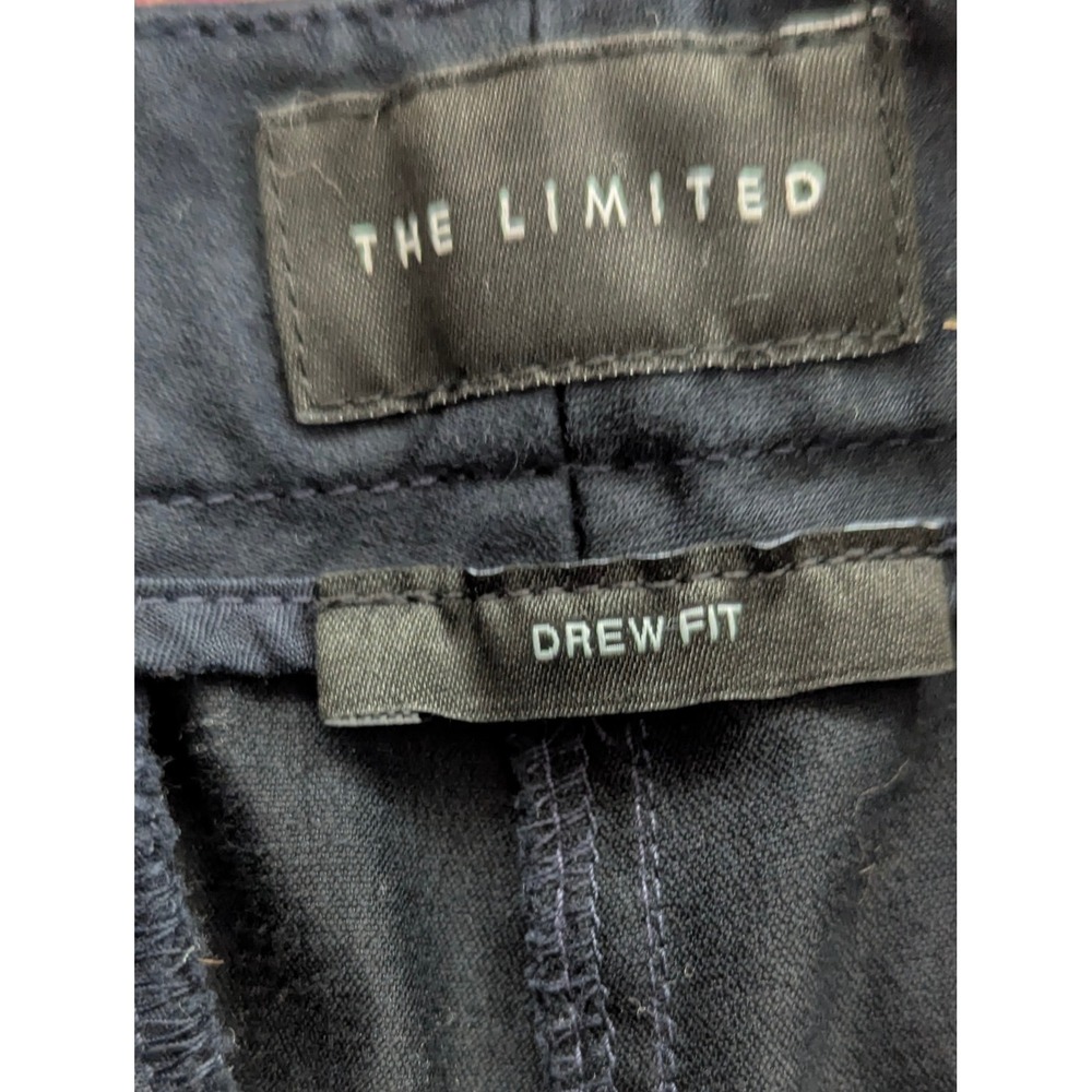 NWT The Limited Drew Fit Navy Blue Belted Wide Leg Trousers Pants Office SIZE 10 - Picture 5 of 11